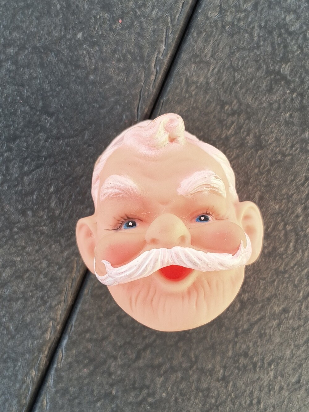 Vintage Christmas Santa Claus Rubber Face For Craft DIY Holiday Dolls Decoration